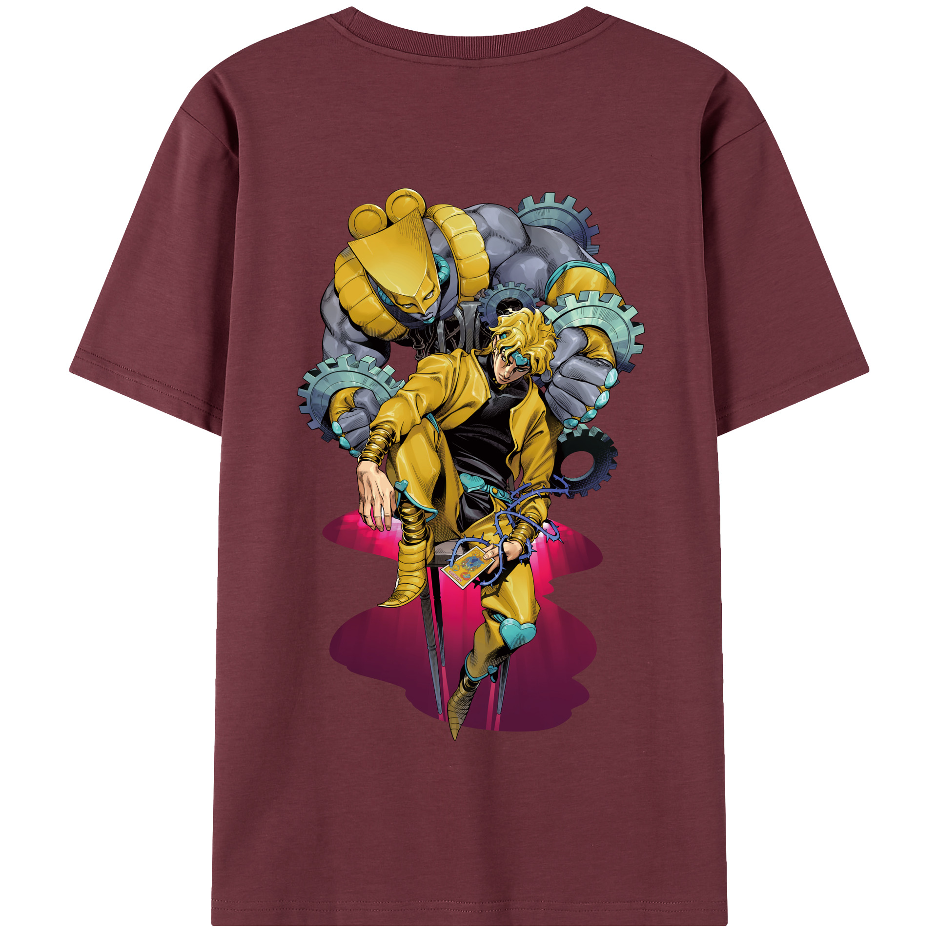 （画像用） ジョジョの奇妙な冒険 ディオ?ブランドー JoJo's Bizarre Adventure Dio Brando 綿100％半袖Tシャツ（背面プリント）
